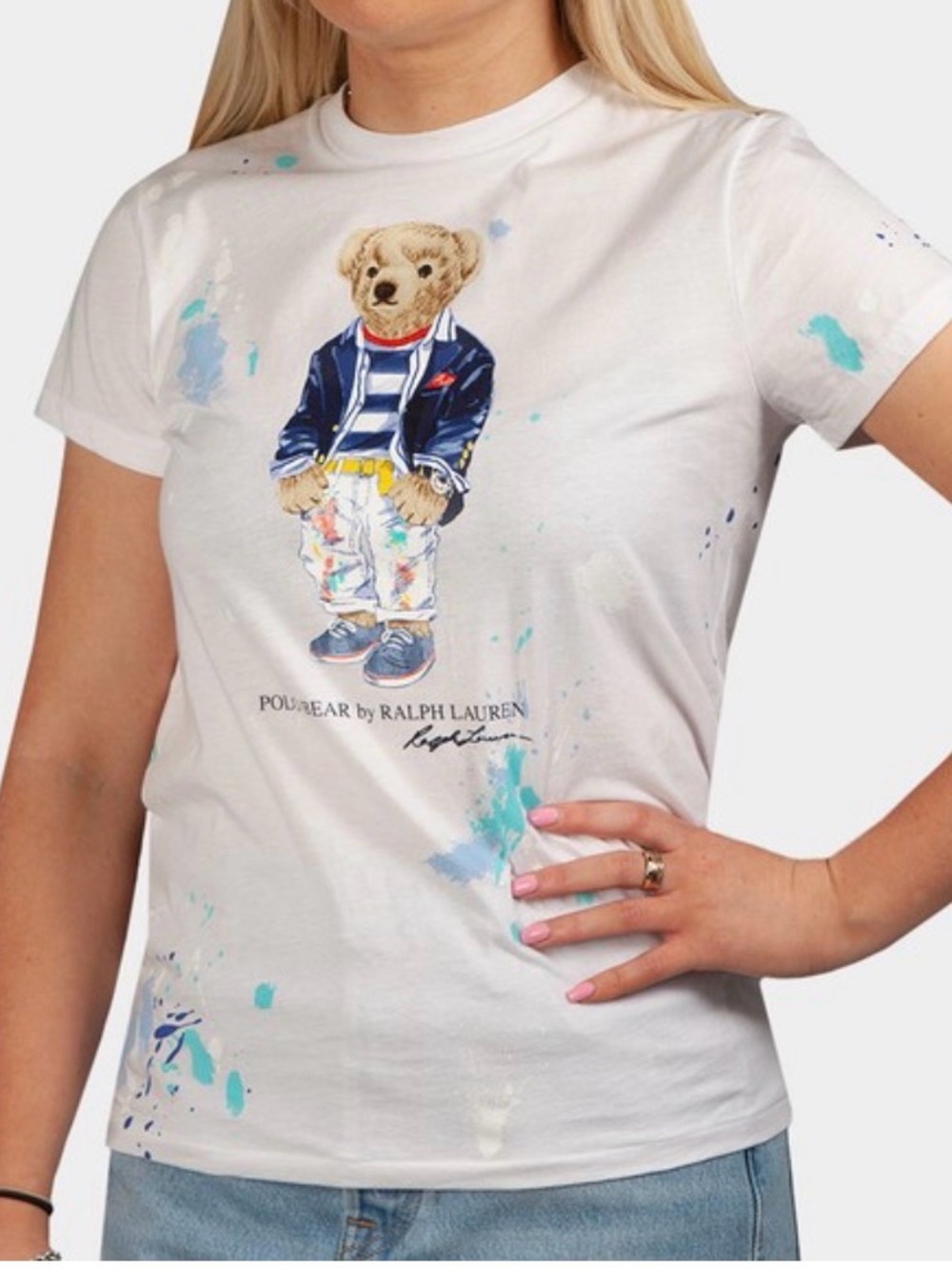 Polo Ralph Lauren brand new Bear T-shirt with unique ‘paint splatter’ design.